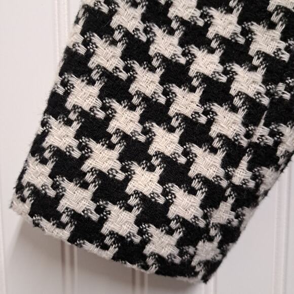 Talbots Blazer Suit Jacket Womens 14W Black White Houndstooth Wool Blend Career - Picture 6 of 16